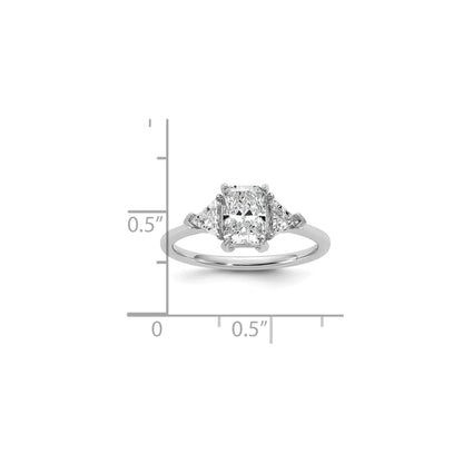 14K White Gold Lab Grown Diamond 3-Stone Bridal Ring