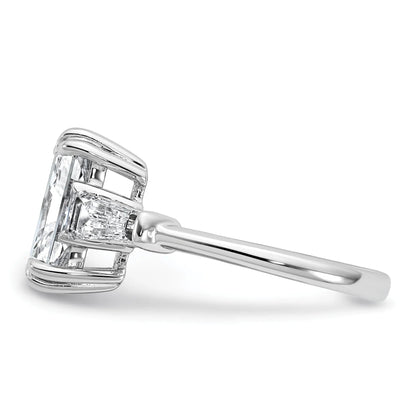 14K White Gold Lab Grown Diamond Baguette 3-Stone Bridal Rings