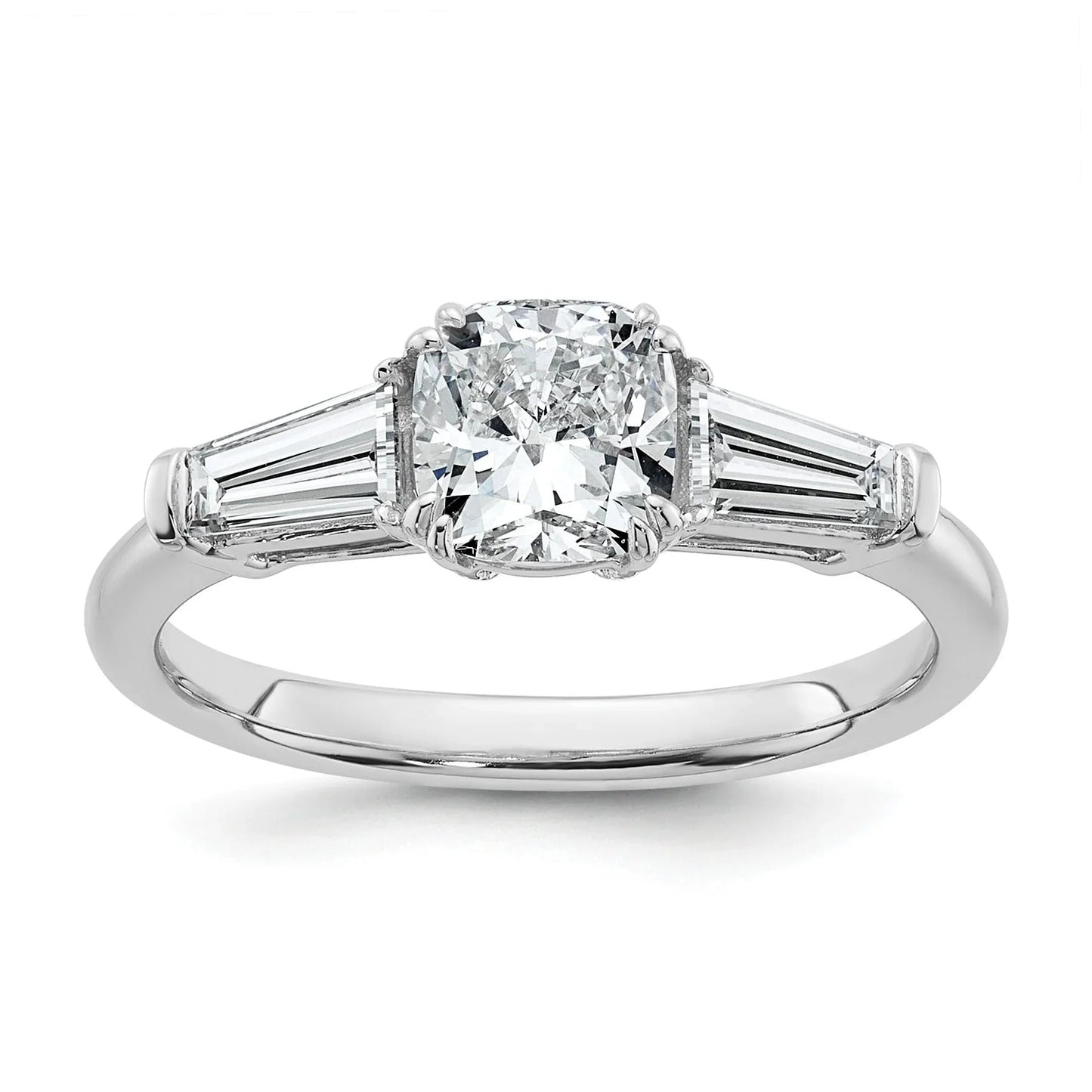 Lab Grown Diamond Princess & Half-Moon 3-Stone Bridal Ring