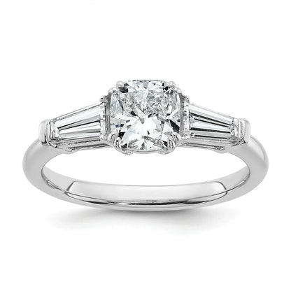 Lab Grown Diamond Princess & Half-Moon 3-Stone Bridal Ring