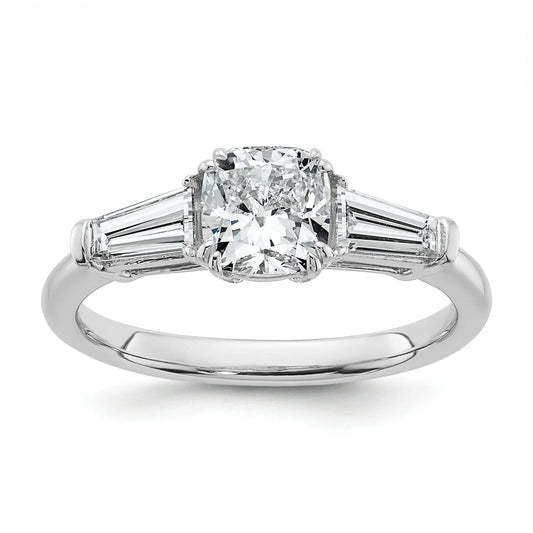 Lab Grown Diamond Princess & Half-Moon 3-Stone Bridal Ring