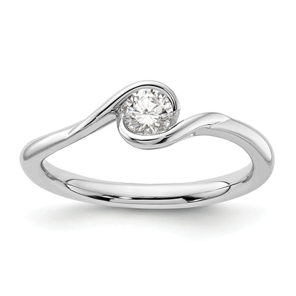 14k White Gold Lab Grown Diamond Round Solitaire Engagement Ring