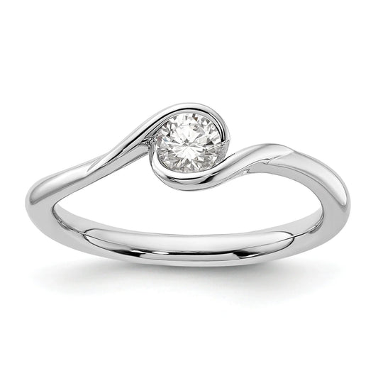14k White Gold Lab Grown Diamond Round Solitaire Engagement Ring