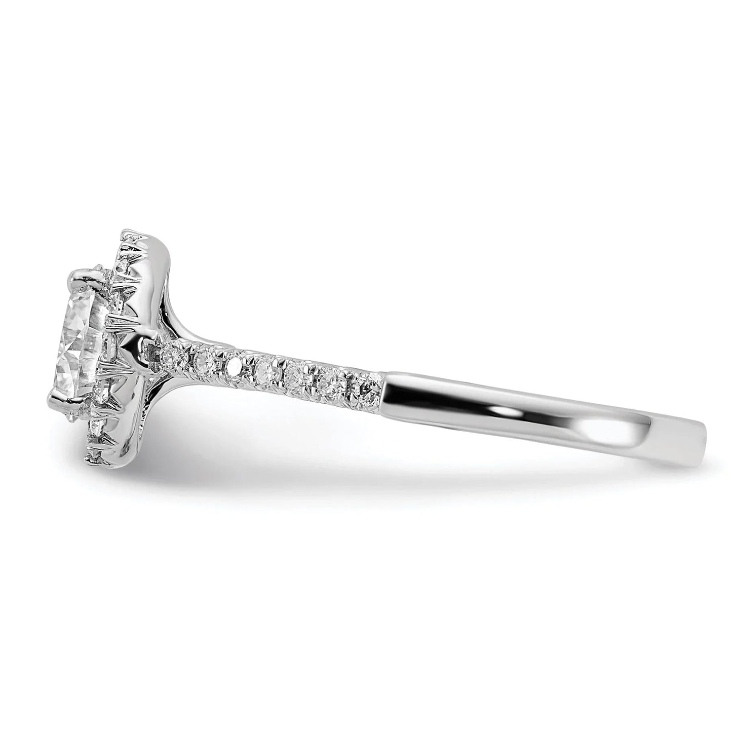 14k White Gold Lab Grown Diamond Halo Ring Semi Mount