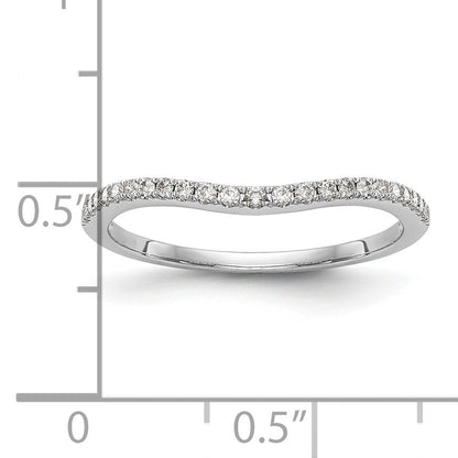 0.12 Ct Round Lab Diamond Pavé 14K White Gold Curved Wedding Enhancer Band