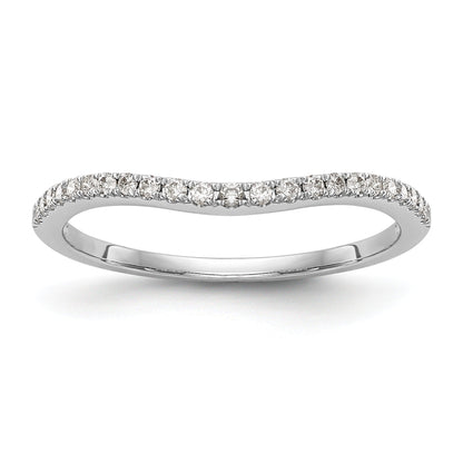 0.12 Ct Round Lab Diamond Pavé 14K White Gold Curved Wedding Enhancer Band