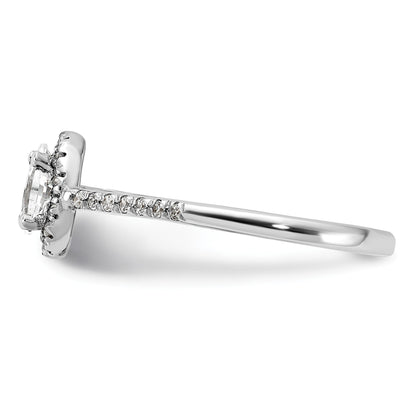14K White Gold Lab Grown Oval Diamond Halo Engagement Ring 0.75 ct