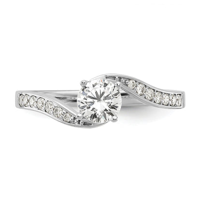 14k White Gold Lab Grown Diamond Round By-Pass Engagement Ring 5/8 ctw