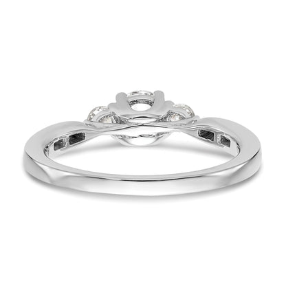 14k White Gold Lab Grown Diamond 3-Stone Engagement Ring 0.62 Ct