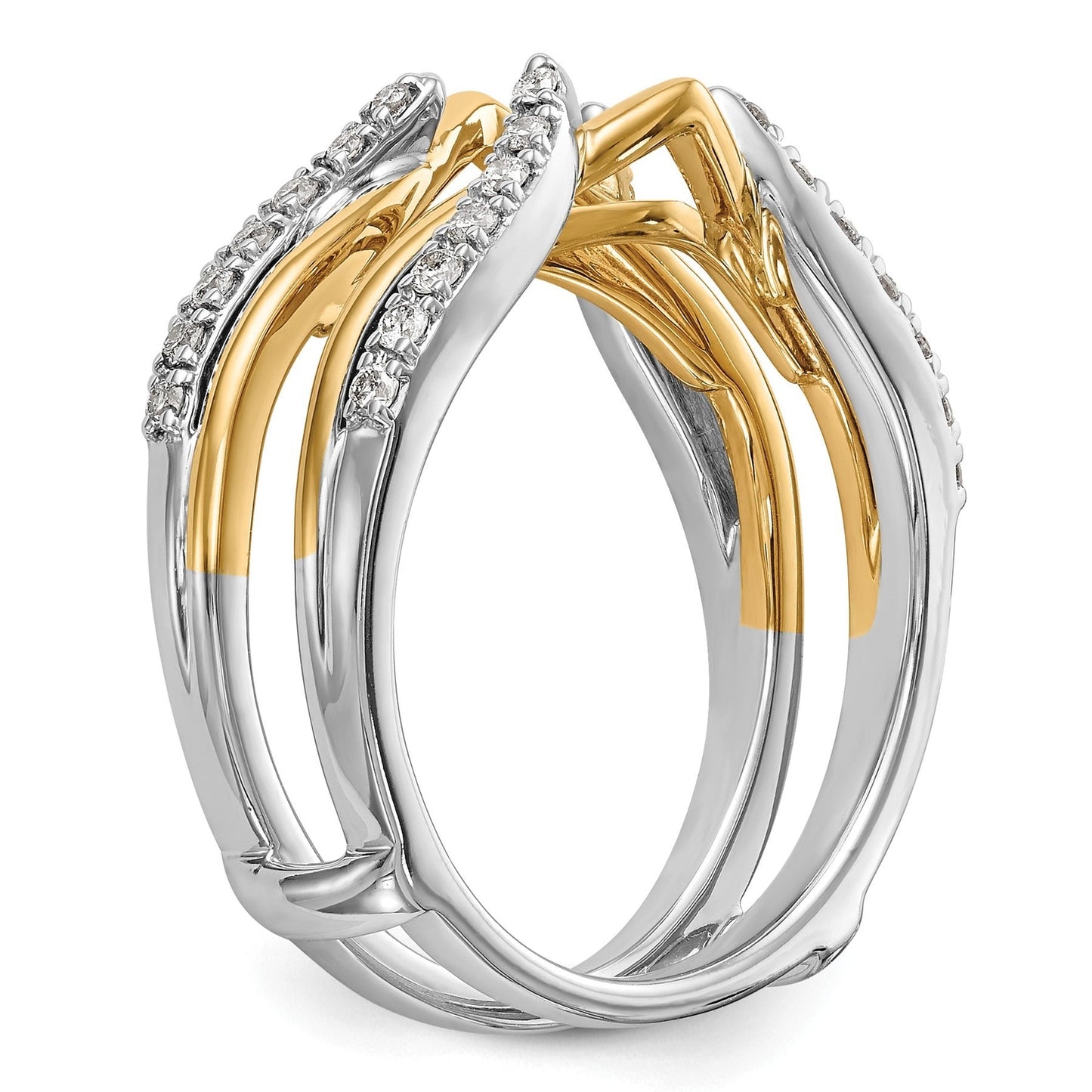 14K Two-tone Lab Grown Diamond Ring Guard 0.25 Ct