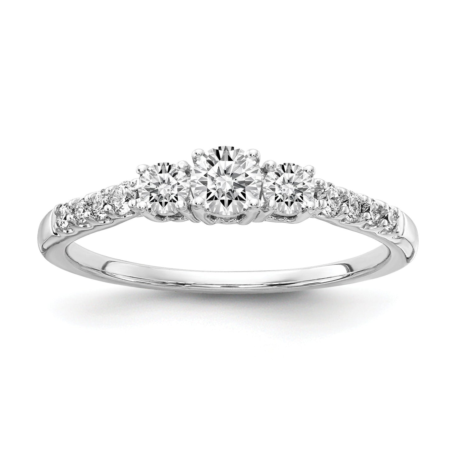 14k Gold Lab Grown Diamond 3-Stone Engagement Ring