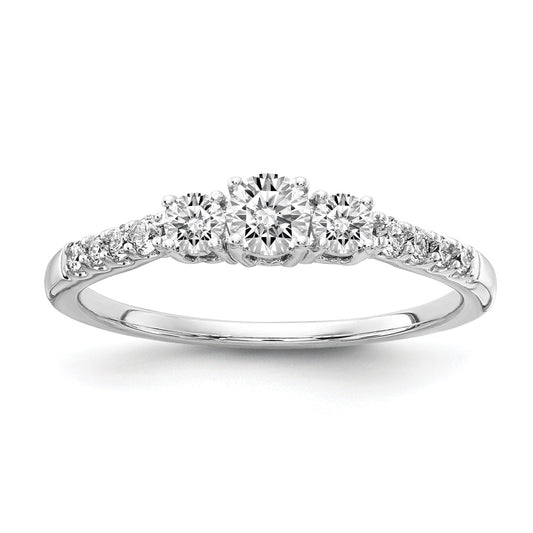 14k Gold Lab Grown Diamond 3-Stone Engagement Ring