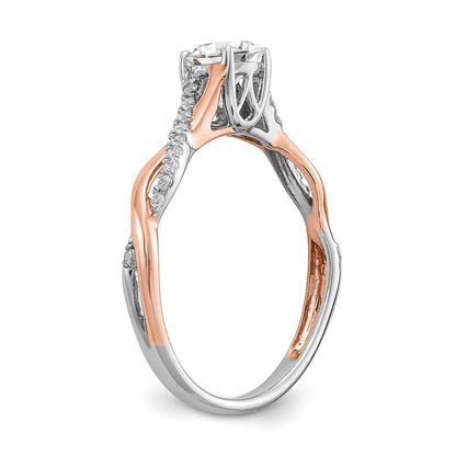 14k Two-tone Gold Lab Grown Diamond Bypass Engagement Ring 0.62 carat