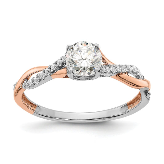 14k Two-tone Gold Lab Grown Diamond Bypass Engagement Ring 0.62 carat