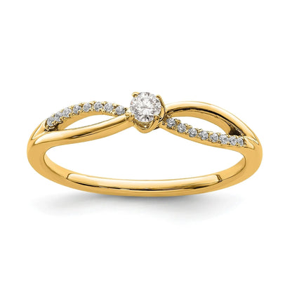 14K Yellow Gold Lab Grown Diamond Round Petite Infinity Ring 1/8 carat