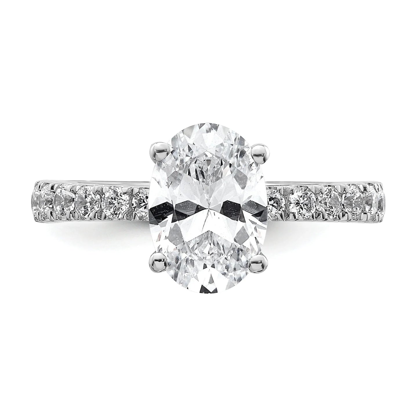 14K White Gold Lab Grown Diamond Oval Engagement Ring