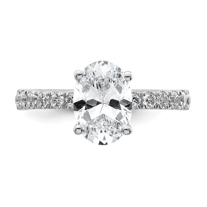 14K White Gold Lab Grown Diamond Oval Engagement Ring