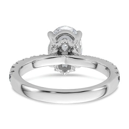 14K White Gold Lab Grown Diamond Oval Engagement Ring