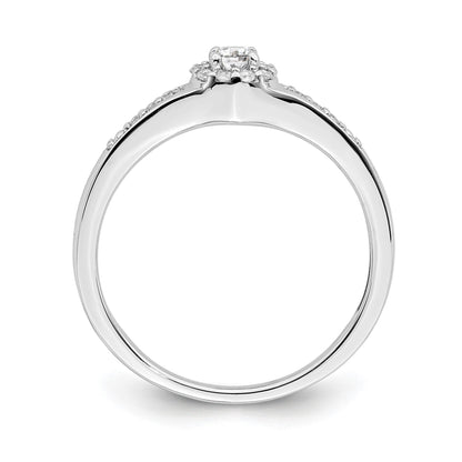 Lab Grown Diamond Cluster Engagement Ring 10K White Gold 0.2 Ct
