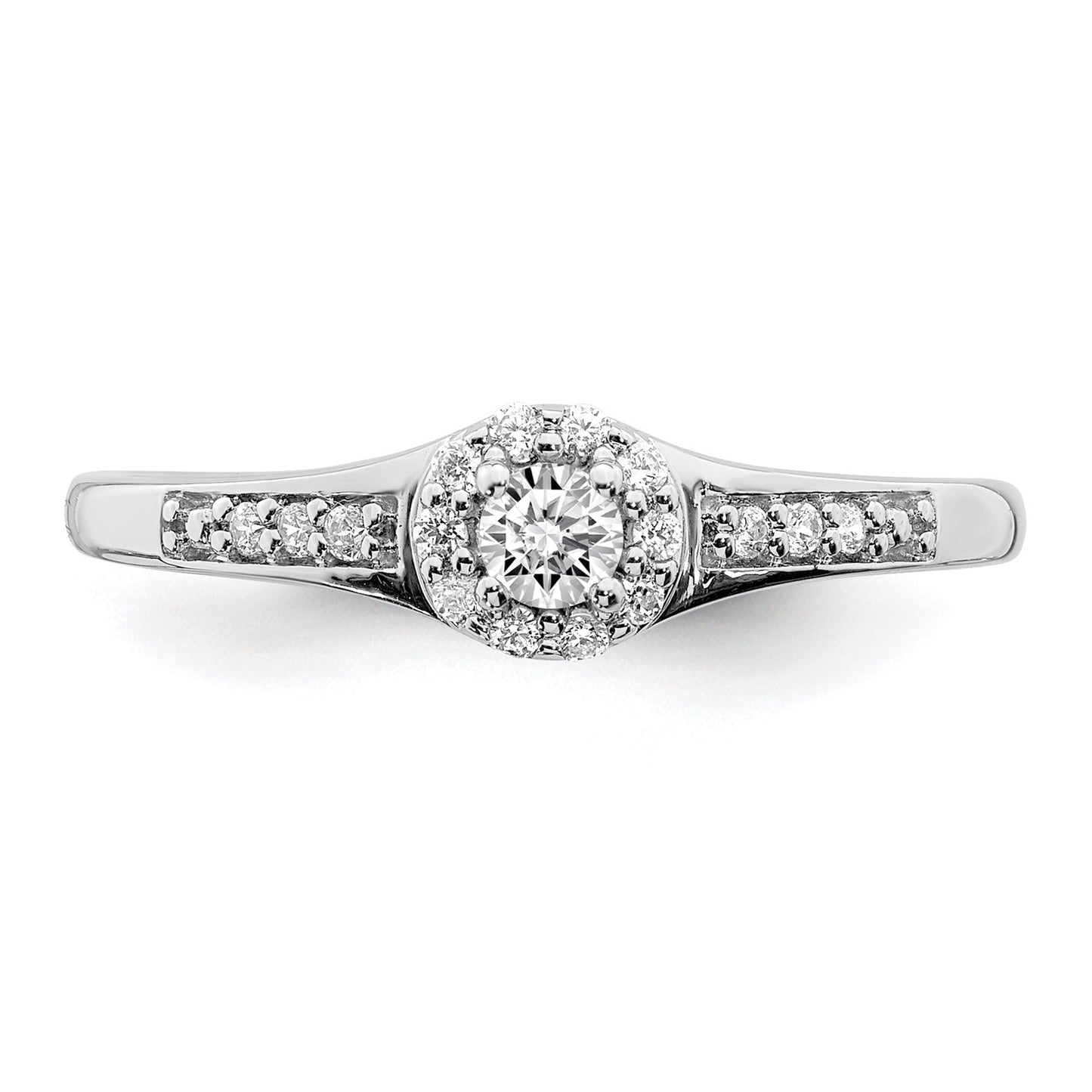 Lab Grown Diamond Cluster Engagement Ring 10K White Gold 0.2 Ct