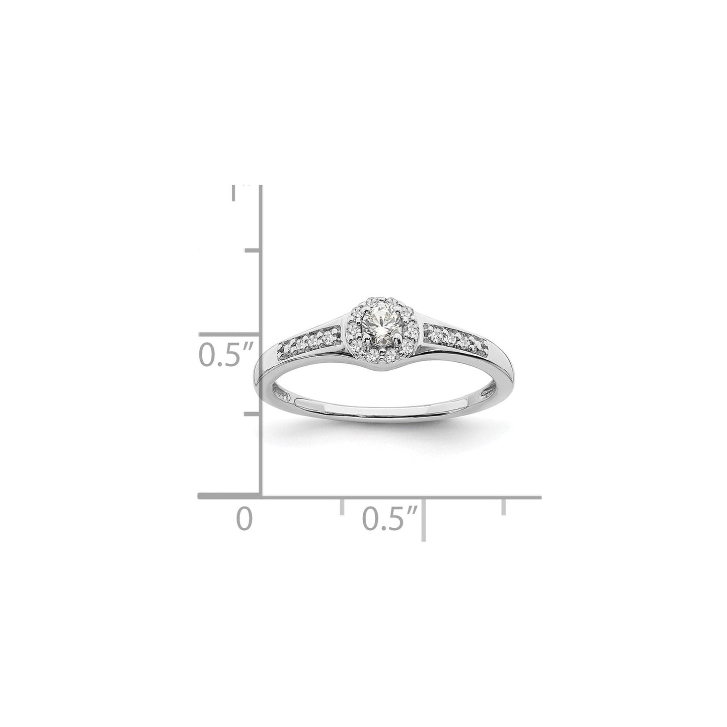 Lab Grown Diamond Cluster Engagement Ring 10K White Gold 0.2 Ct