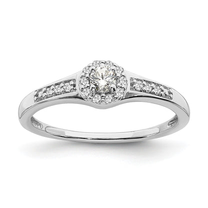 Lab Grown Diamond Cluster Engagement Ring 10K White Gold 0.2 Ct