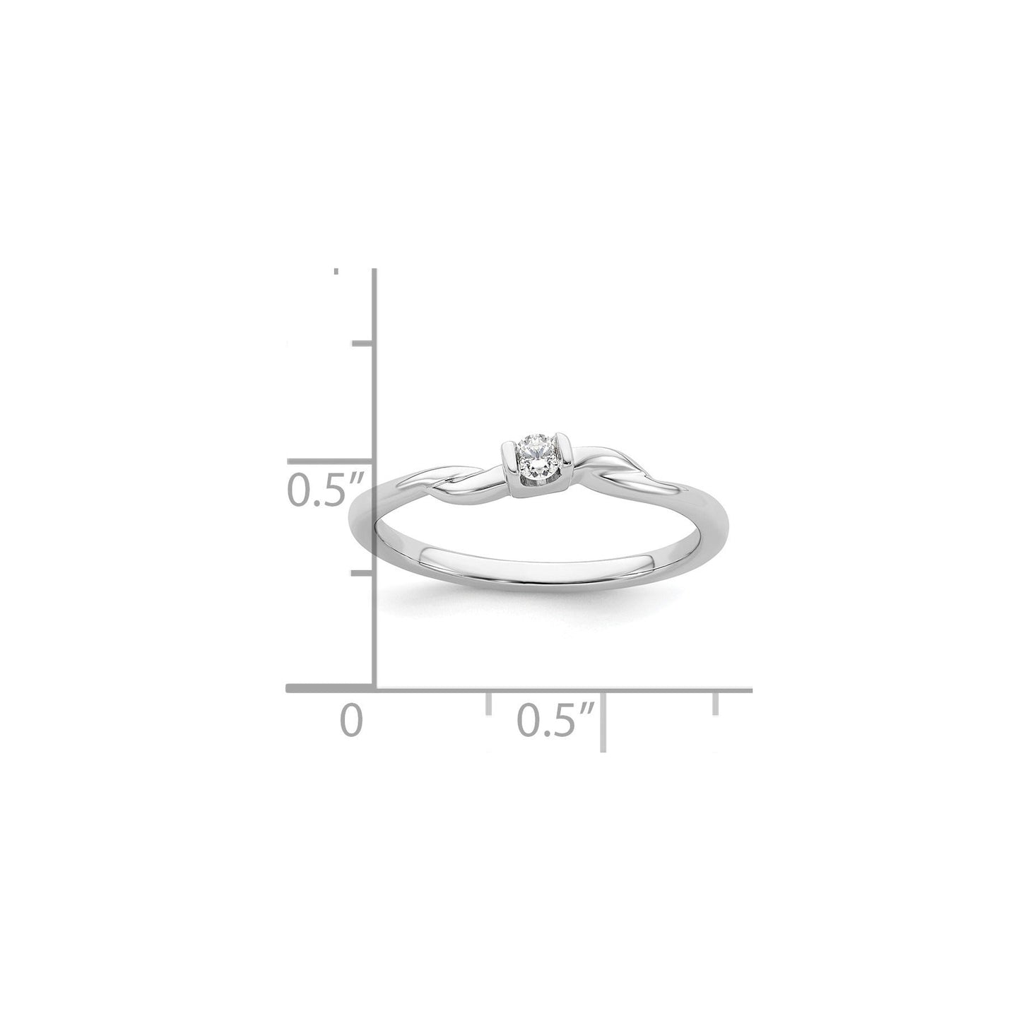 14k White Gold Lab Diamond Solitaire Engagement Ring 1/15 carat