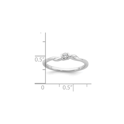 14k White Gold Lab Diamond Solitaire Engagement Ring 1/15 carat