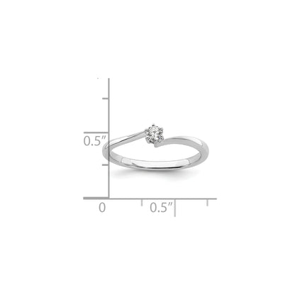 14k White Gold Lab Grown Diamond Petite Engagement Ring 1/8 carat