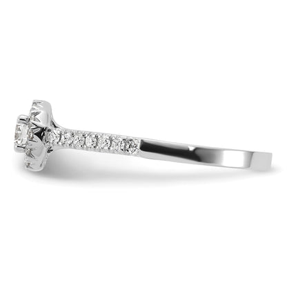 Lab Grown Diamond Halo Pave Ring 14K White Gold 0.5 ct