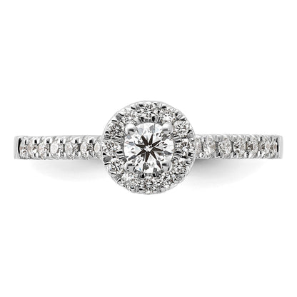 Lab Grown Diamond Halo Pave Ring 14K White Gold 0.5 ct