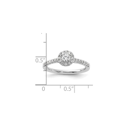 Lab Grown Diamond Halo Pave Ring 14K White Gold 0.5 ct