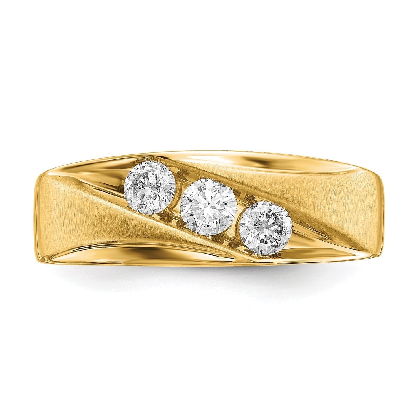 Lab Grown Diamond Three Stone Wedding Band Men Ring 0.625 ct