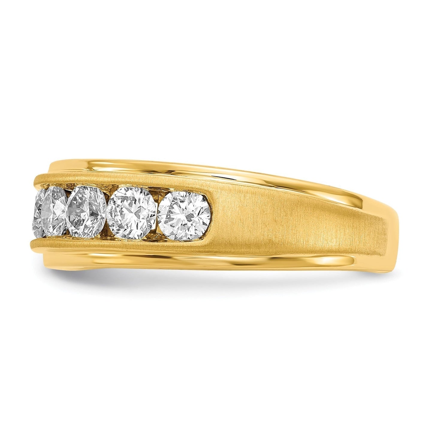 10K Yellow Gold Lab Grown Diamond 7 Stone Men's Wedding Ring 1.5 Ct