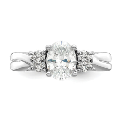 14K White Gold Lab Diamond 3-Stone Semi Mount Engagement Ring 1 Ct