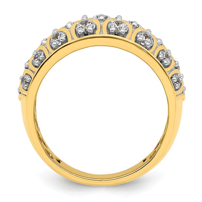 14k Yellow Gold Lab Grown Diamond Cluster Ring 0.33 ct