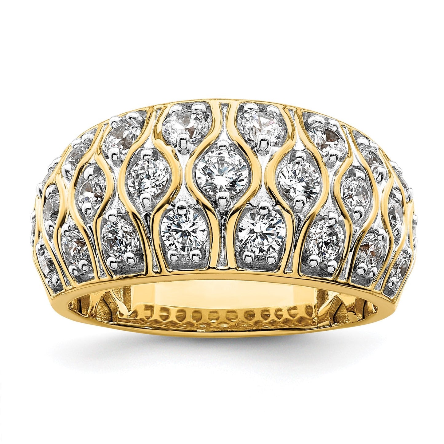 14k Yellow Gold Lab Grown Diamond Cluster Ring 0.33 ct