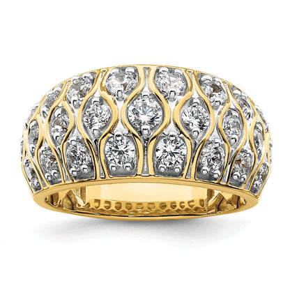 14k Yellow Gold Lab Grown Diamond Cluster Ring 0.33 ct