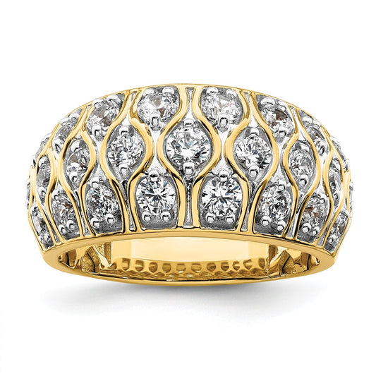 14k Yellow Gold Lab Grown Diamond Cluster Ring 0.33 ct
