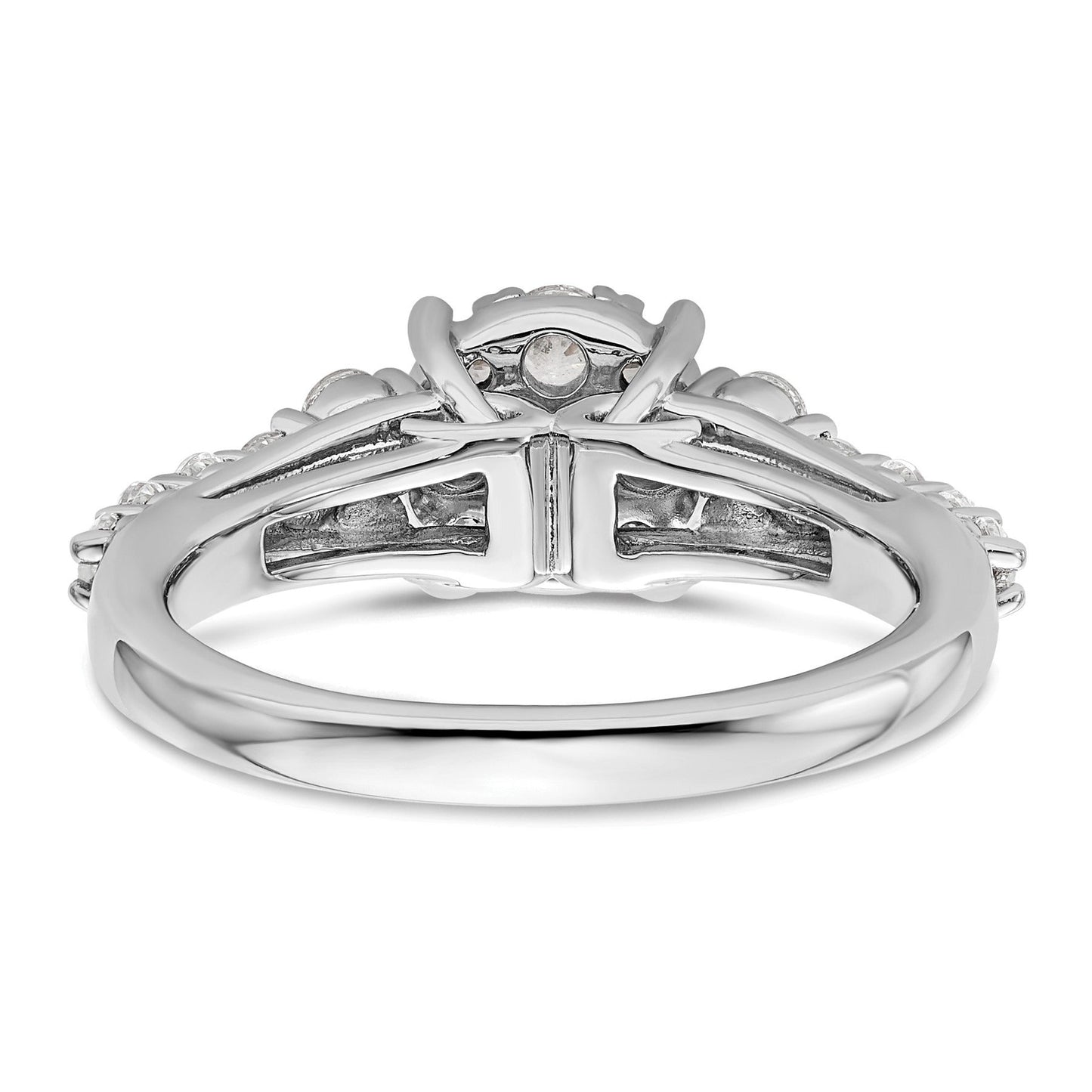 14k White Gold Lab Grown Diamond Cluster Engagement Ring 1 ct.