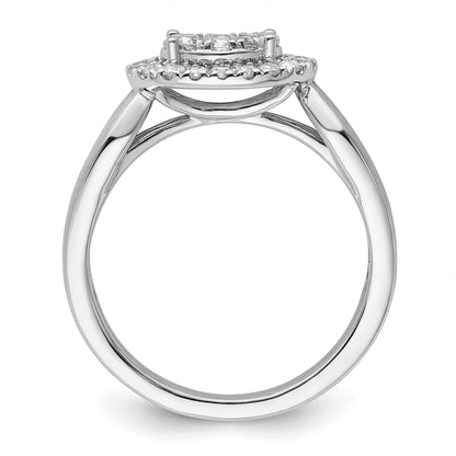 14k White Gold Lab Grown Diamond Cluster Engagement Ring 0.5 carat