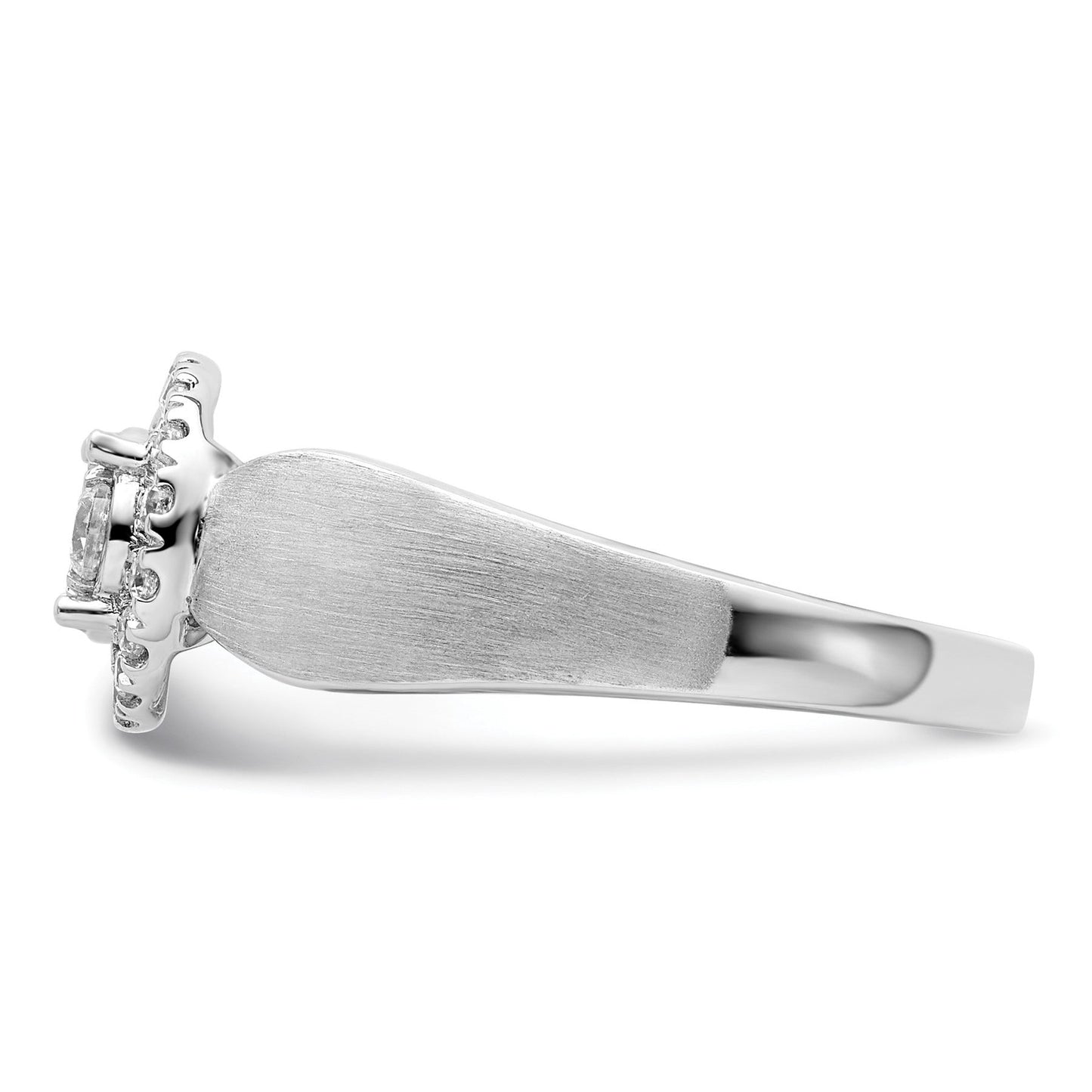 14k White Gold Lab Grown Diamond Cluster Engagement Ring 0.5 carat