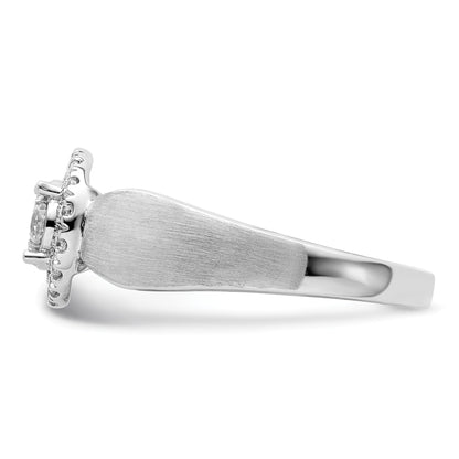 14k White Gold Lab Grown Diamond Cluster Engagement Ring 0.5 carat