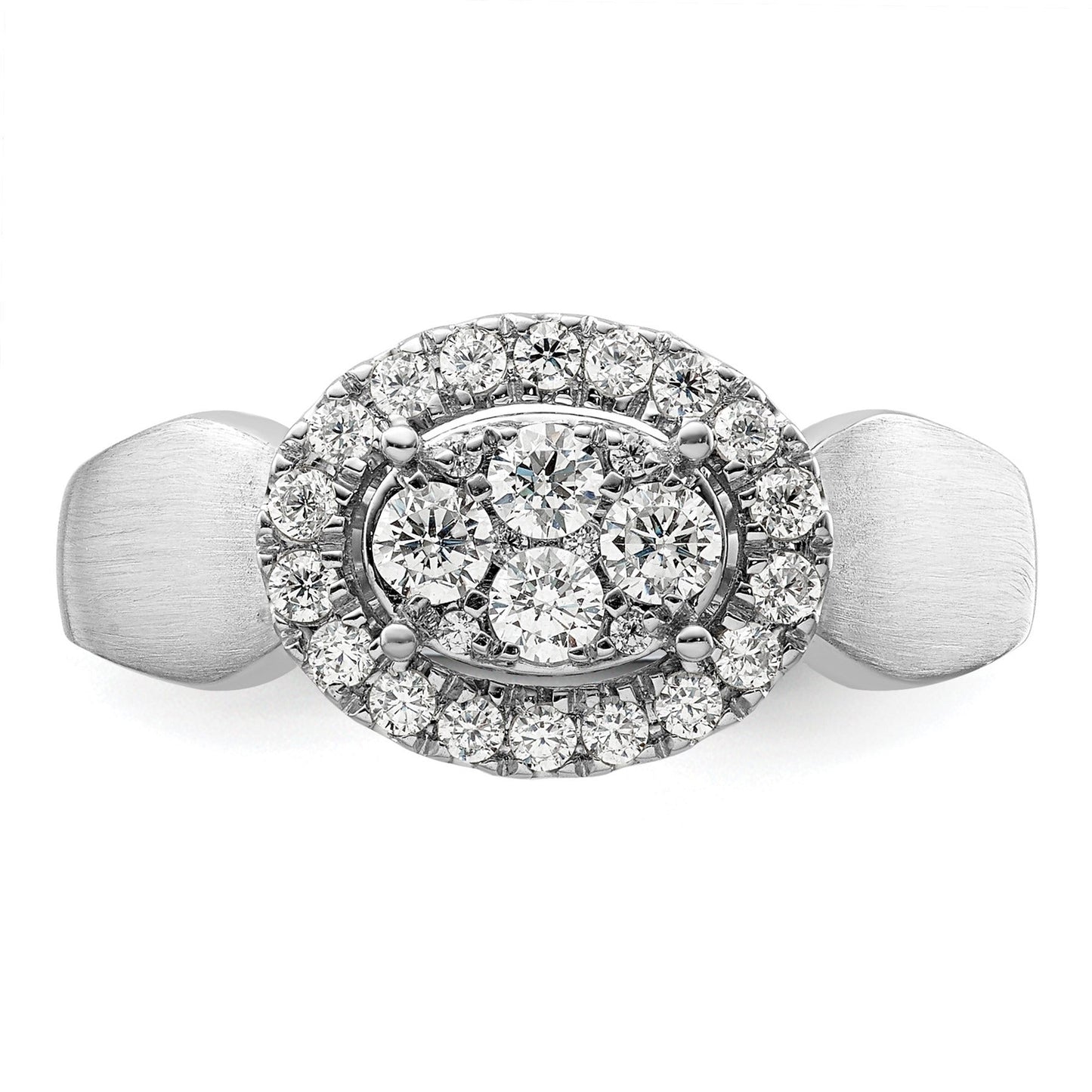 14k White Gold Lab Grown Diamond Cluster Engagement Ring 0.5 carat