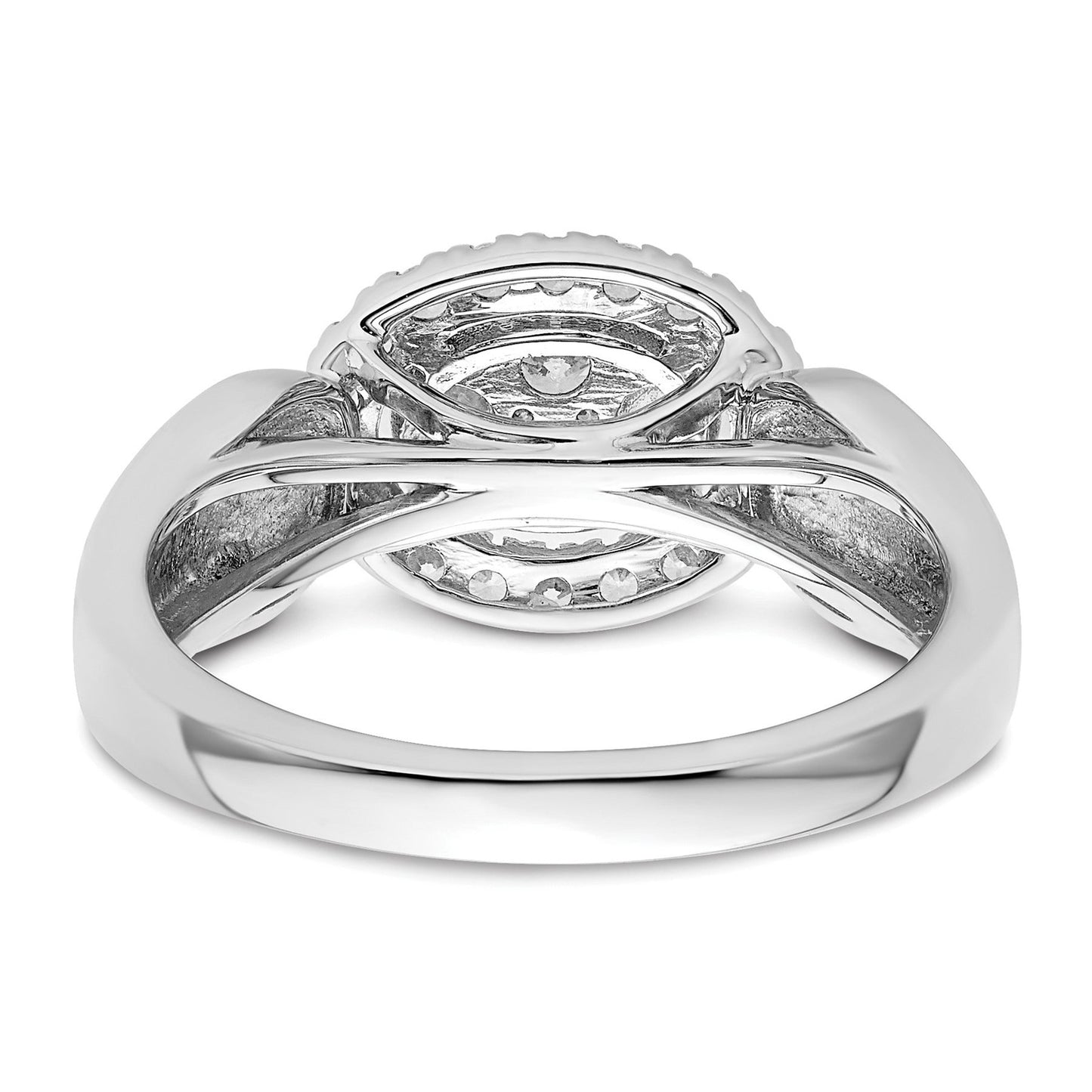14k White Gold Lab Grown Diamond Cluster Engagement Ring 0.5 carat