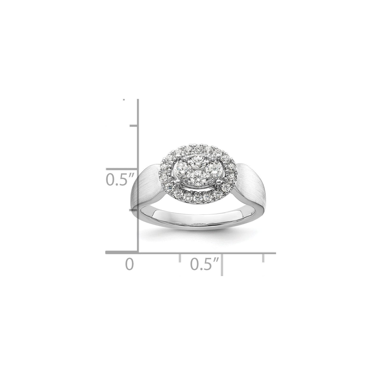 14k White Gold Lab Grown Diamond Cluster Engagement Ring 0.5 carat