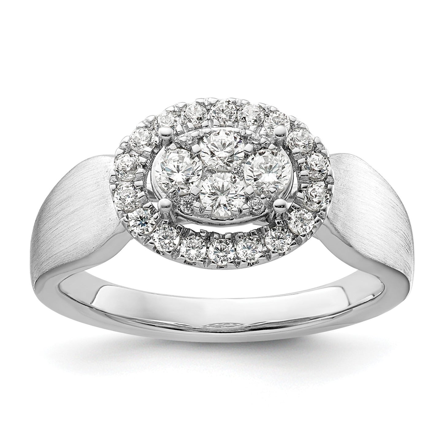 14k White Gold Lab Grown Diamond Cluster Engagement Ring 0.5 carat