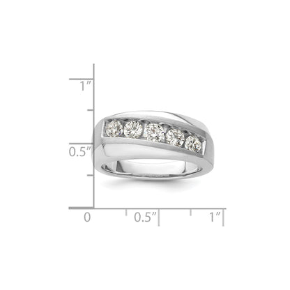 10k White Gold 1 carat Lab Grown Diamond Five Stone Ring