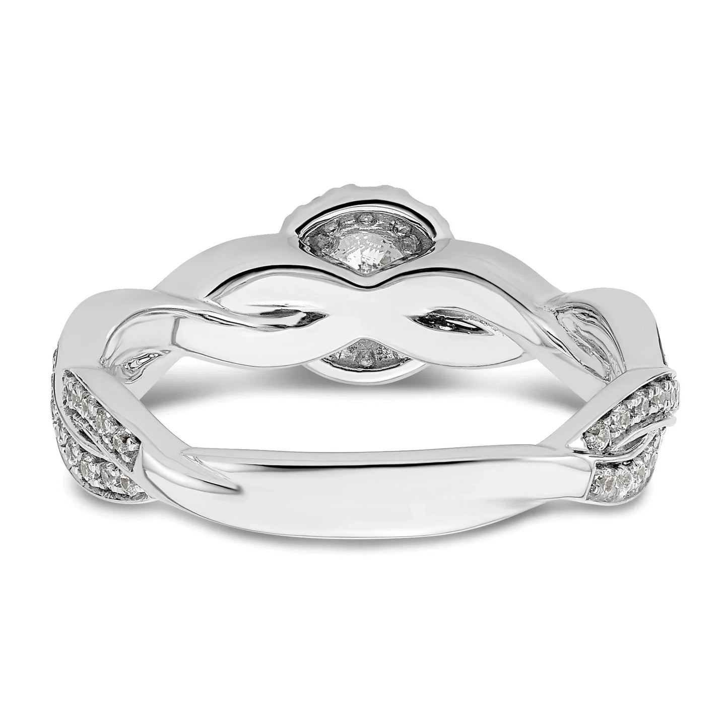 White Gold Lab Grown Diamond Round Halo Infinity Engagement Ring 0.75 ct