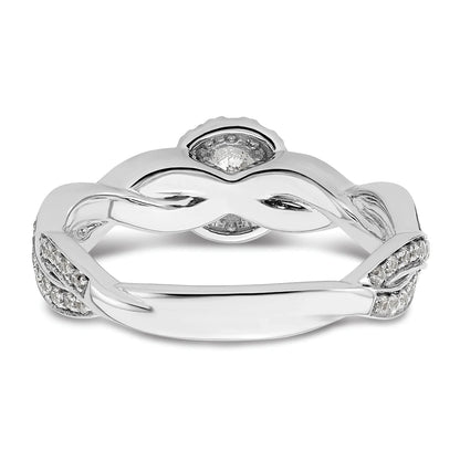 White Gold Lab Grown Diamond Round Halo Infinity Engagement Ring 0.75 ct